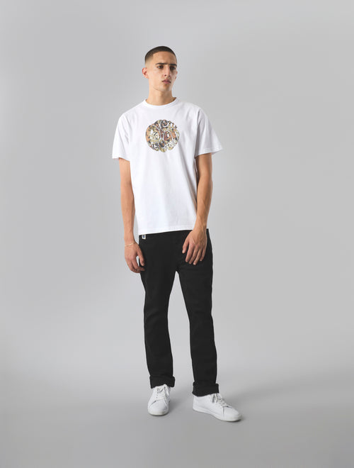 White Prestleigh Floral Logo Tshirt