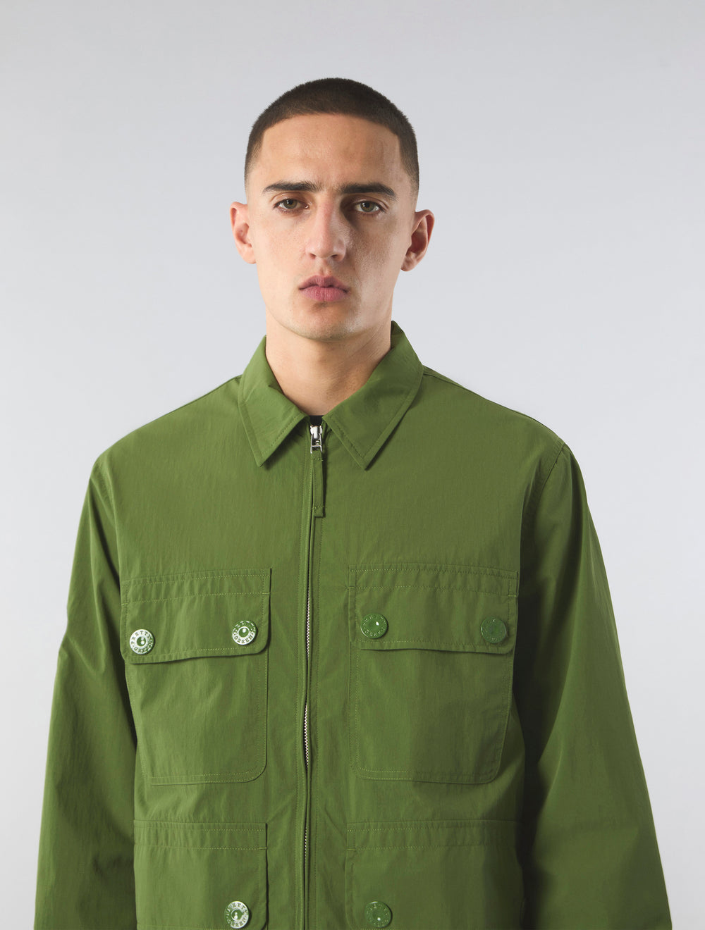 Green Live Forever Zip Up Overshirt