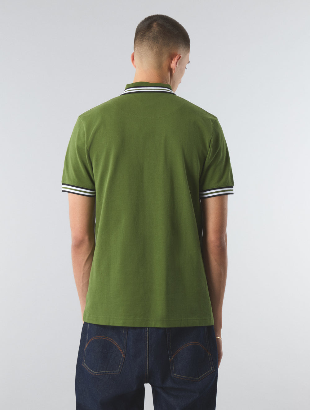 Green Live Forever Tipped Polo