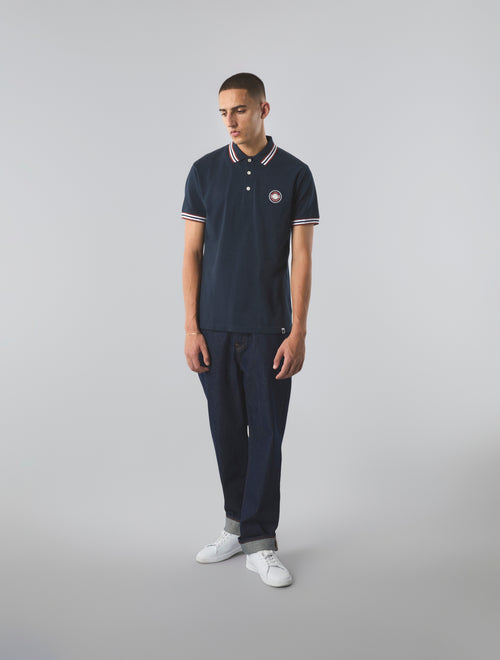 Navy Live Forever Tipped Polo