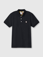 Black Prestleigh Floral Placket Polo