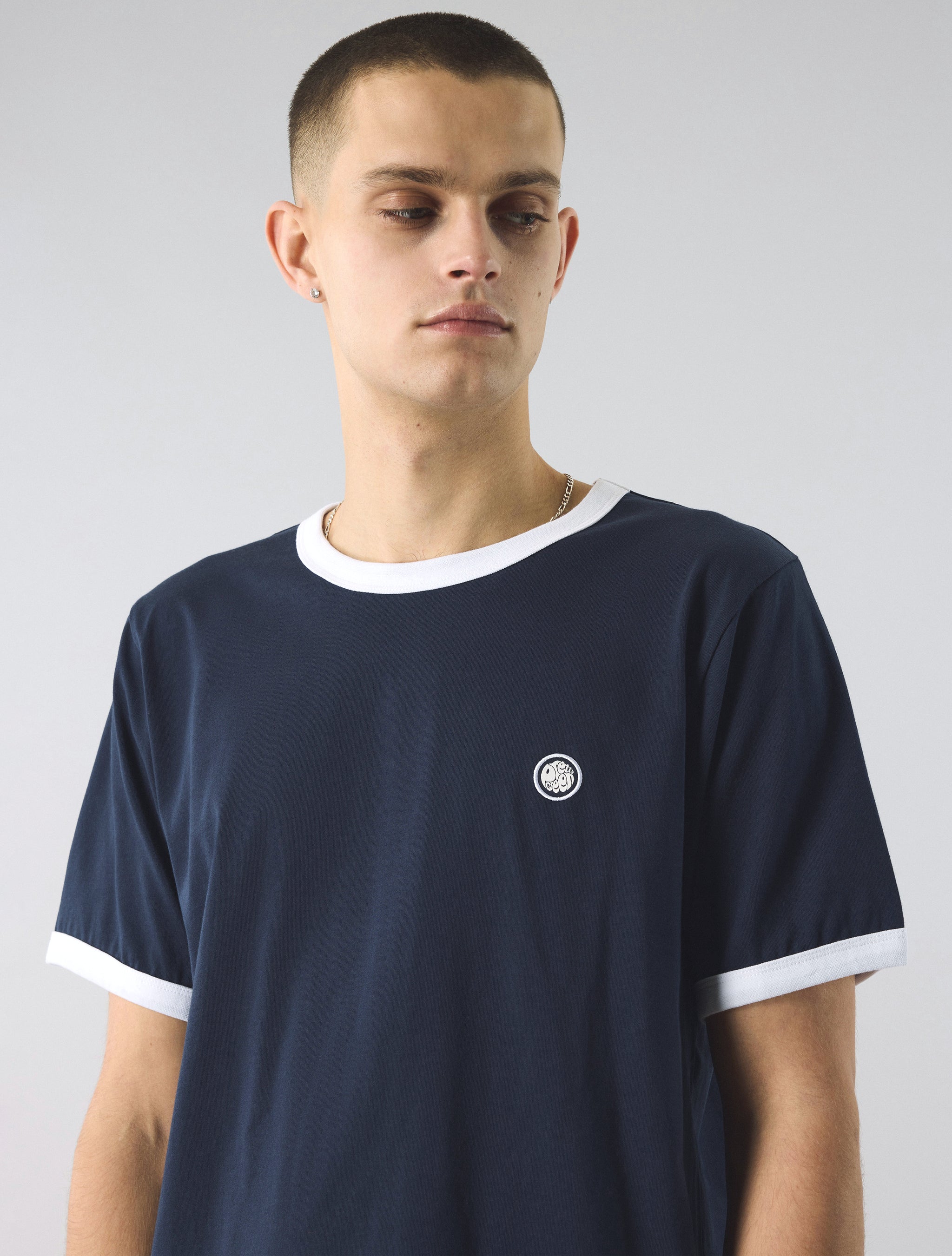 Navy Eclipse Ringer T-Shirt – Pretty Green Store