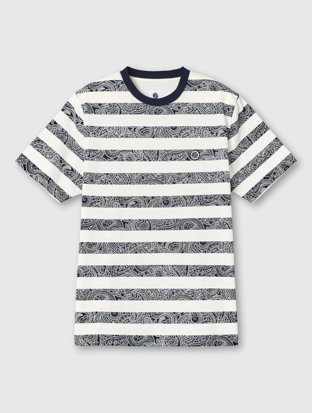 Navy Eclipse Paisley Stripe T-Shirt – Pretty Green Store
