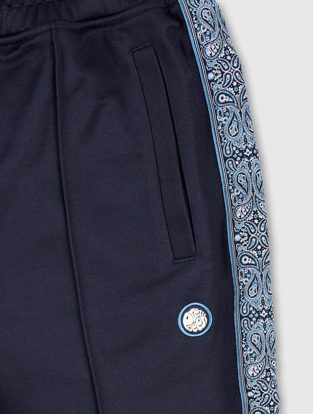 Navy Eclipse Paisey Tape Track Pants