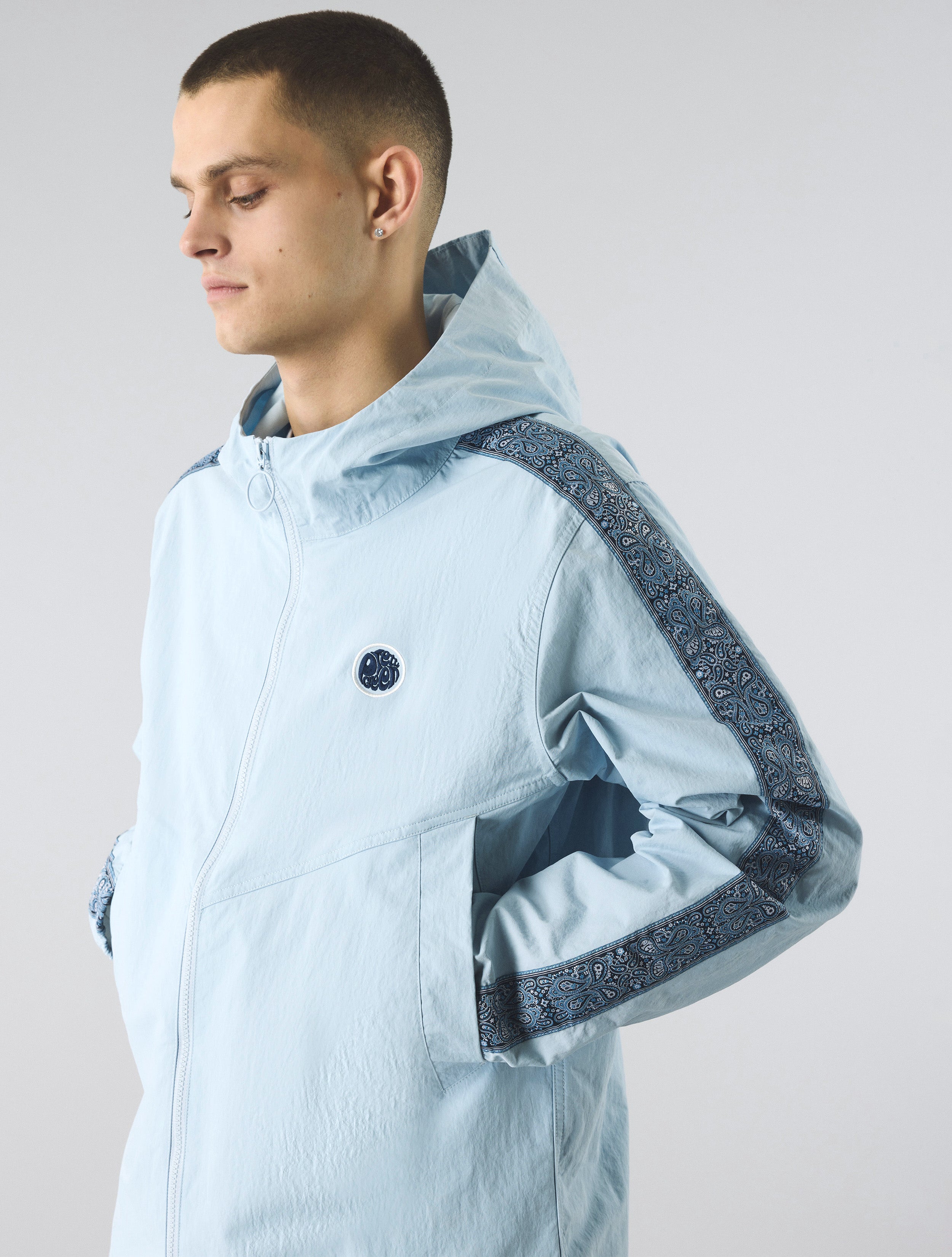 Light Blue Eclipse Paisley Tape Hooded Jacket – Pretty Green