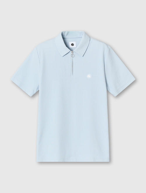Light Blue Islington Zip Polo