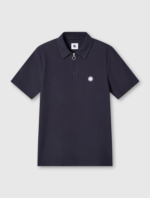 Navy Islington Zip Polo