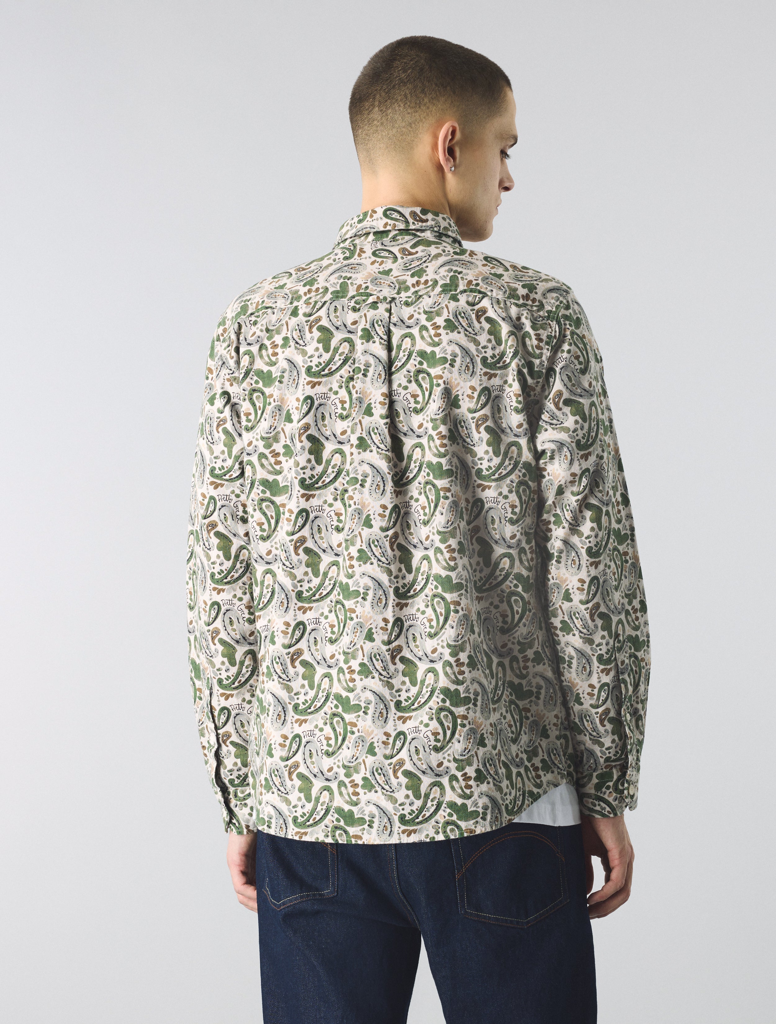 Stone Aquarelle Paisley Shirt – Pretty Green Store