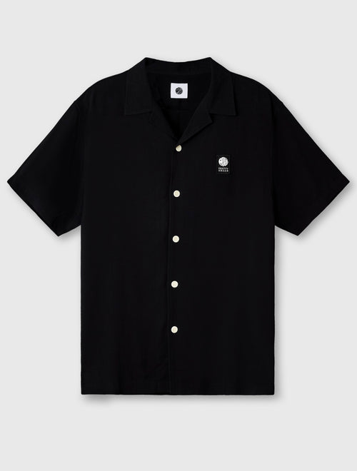 Black Islington Cuban Collar Short Sleeve Shirt