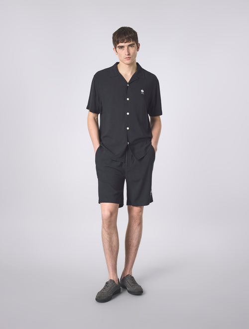 Black Islington Cuban Collar Short Sleeve Shirt