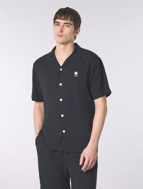 Black Islington Cuban Collar Short Sleeve Shirt