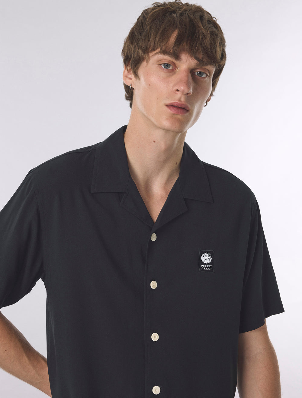 Black Islington Cuban Collar Short Sleeve Shirt