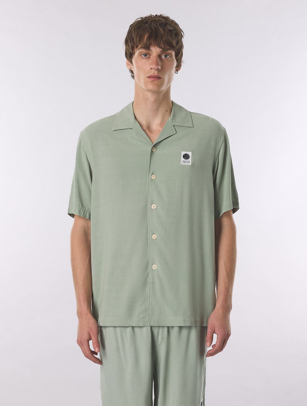 Green Islington Cuban Collar Short Sleeve Shirt