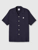 Navy Islington Cuban Collar Short Sleeve Shirt