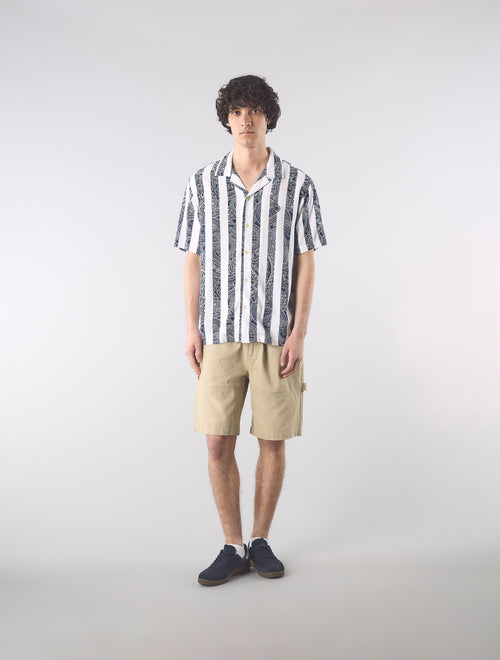 Navy Marshall Stripe Paisley Shirt