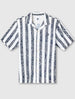 Navy Marshall Stripe Paisley Short Sleeve Shirt
