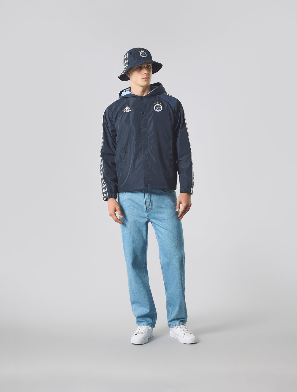 Navy Pretty Green x Kappa Maine Road Hooded Jacket