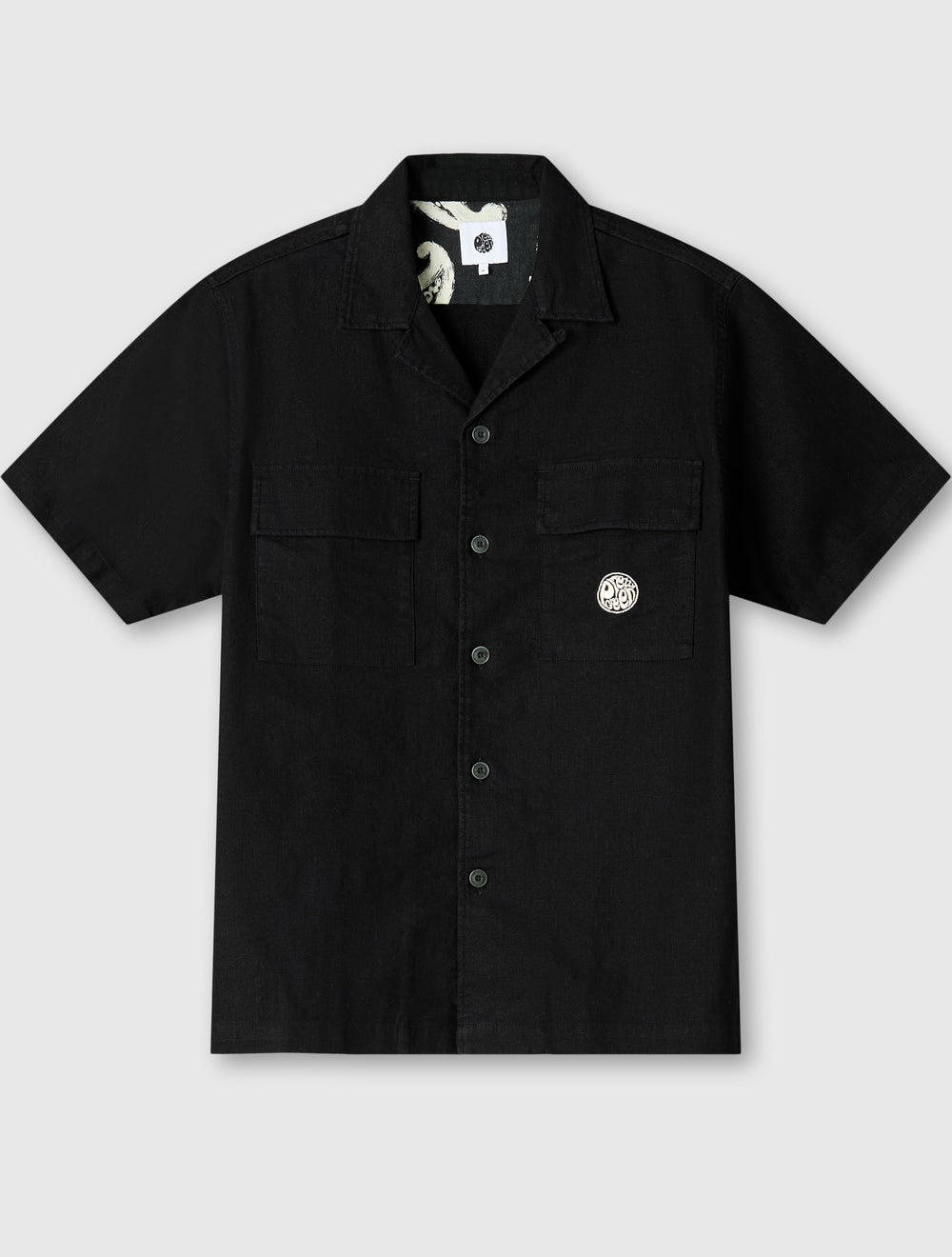 Black Stamford Cuban Collar Shirt
