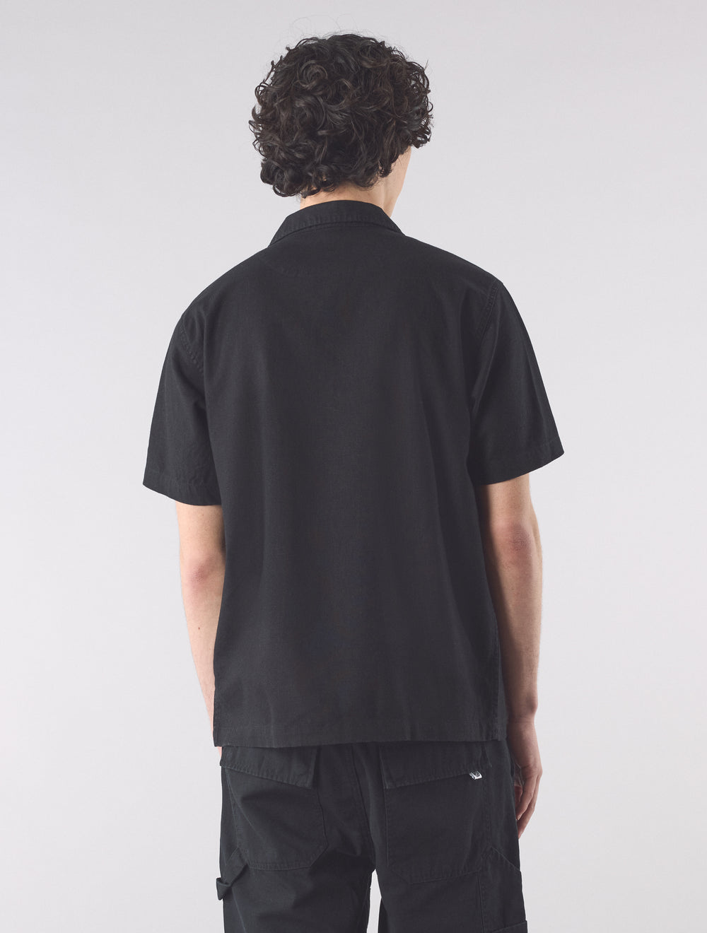 Black Stamford Cuban Collar Shirt