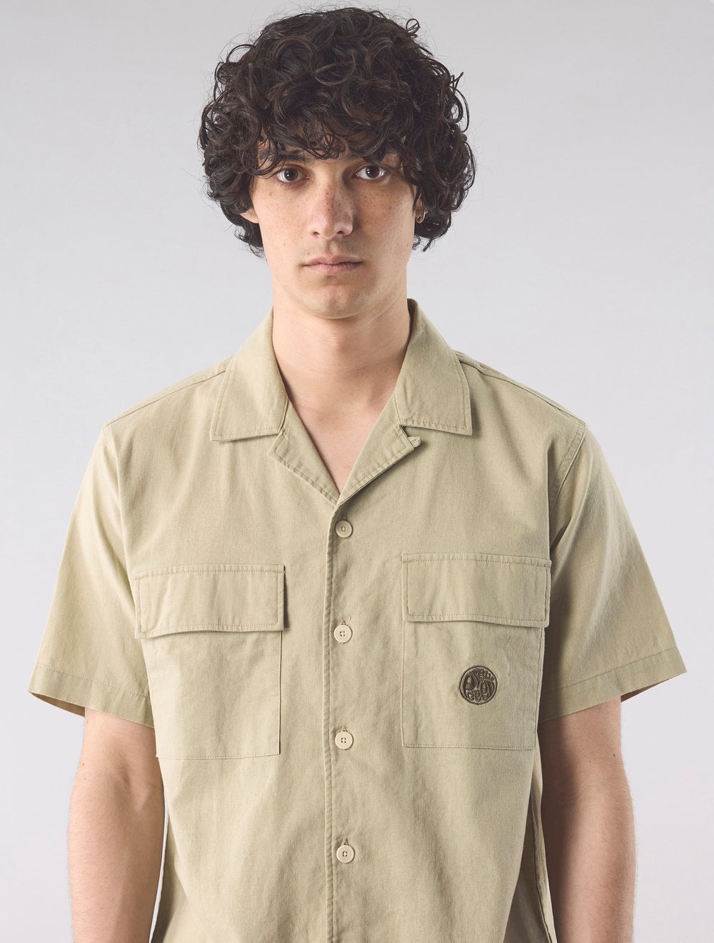 Taupe Stamford Cuban Collar Shirt