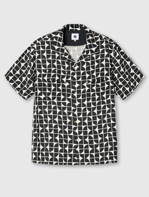 Black Bauhaus Cuban Collar Shirt