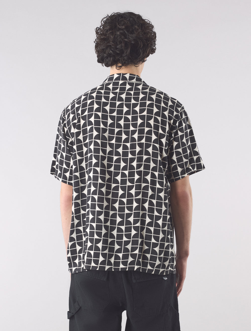 Black Bauhaus Cuban Collar Shirt