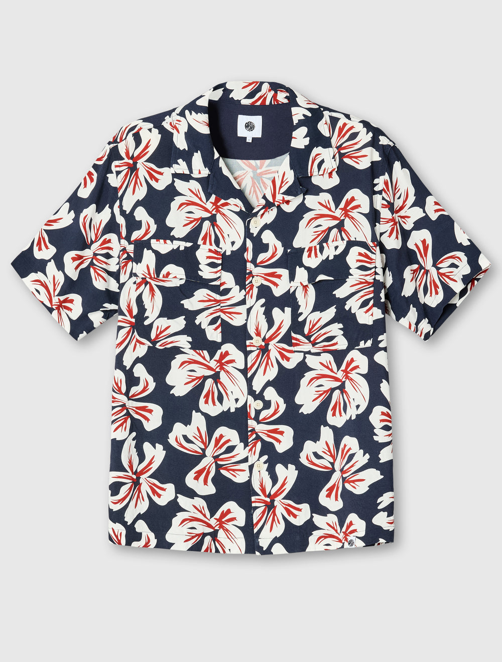 Navy Longford Cuban Collar Shirt