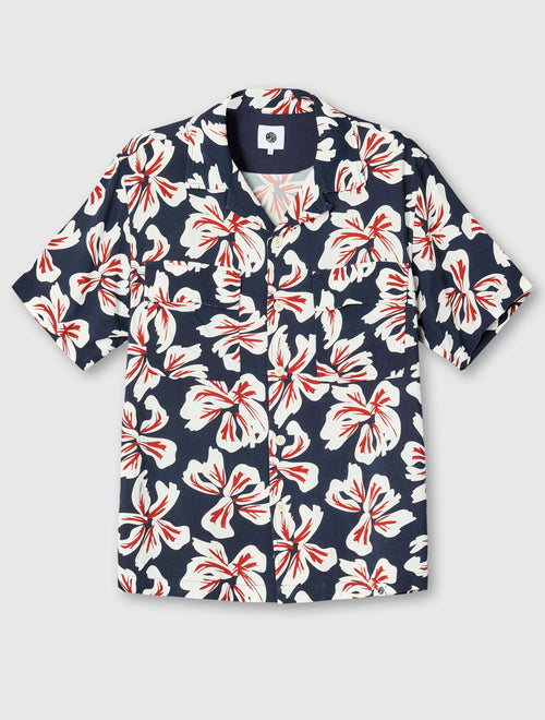 Navy Longford Cuban Collar Shirt