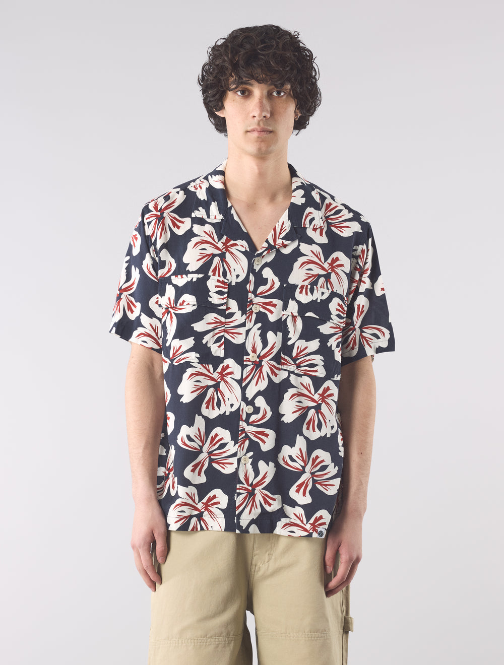 Navy Longford Cuban Collar Shirt