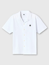 White Pique Short Sleeve Shirt