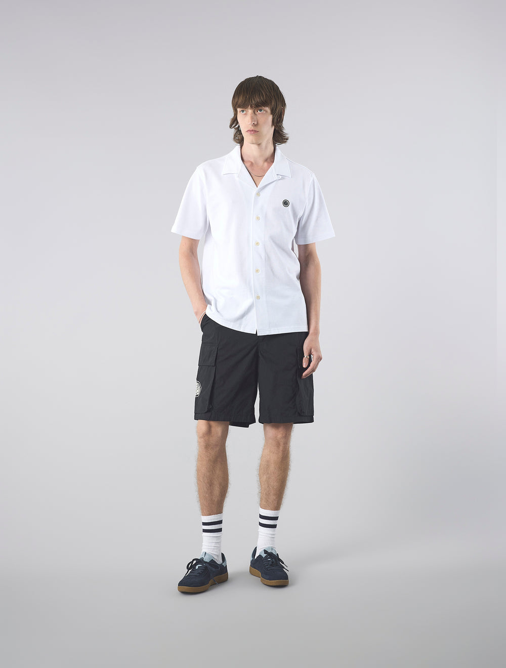 White Pique Short Sleeve Shirt