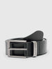 Black Branded Keeper Flat Leather Belt