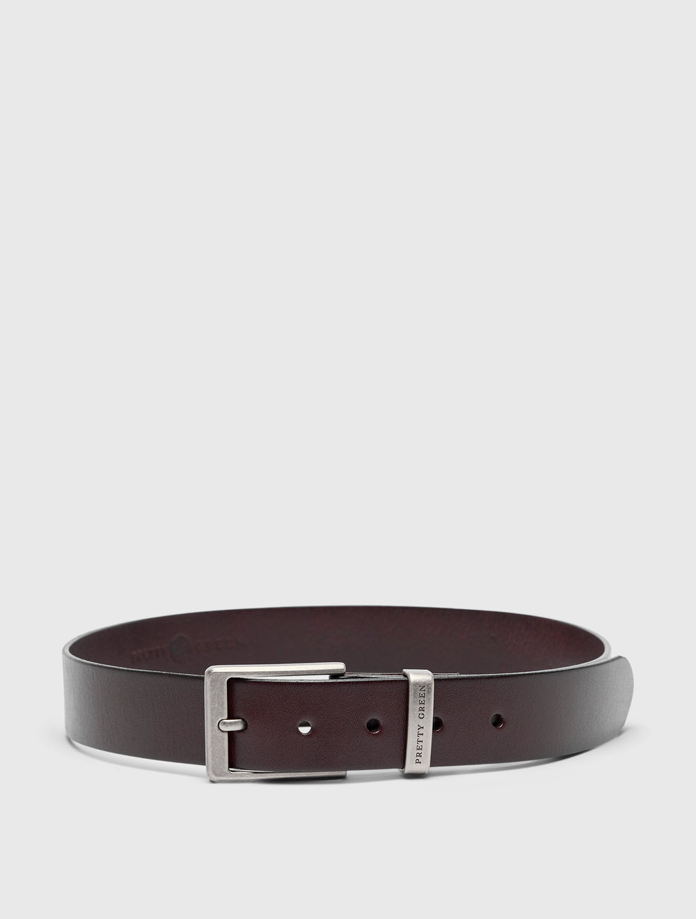 Brown Branded Keeper Flat Leather Belt