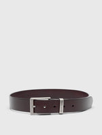 Brown Branded Keeper Flat Leather Belt