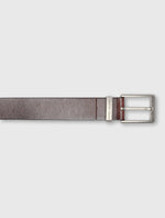 Brown Branded Keeper Flat Leather Belt