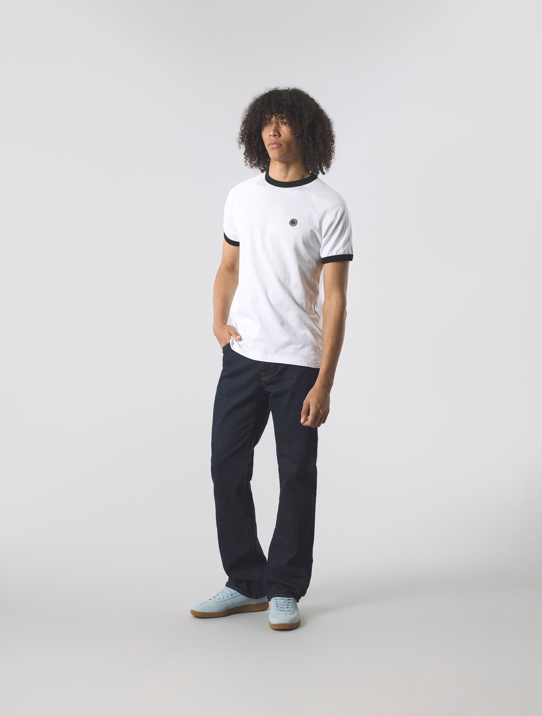 White Boston Ringer T-shirt – Pretty Green Store