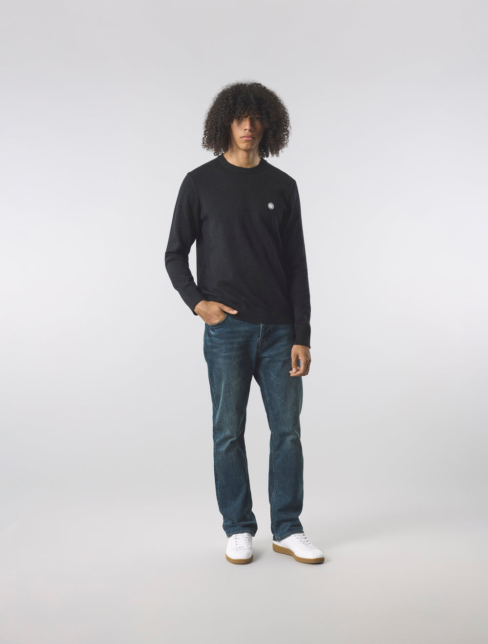 Black Merino Blend Crew