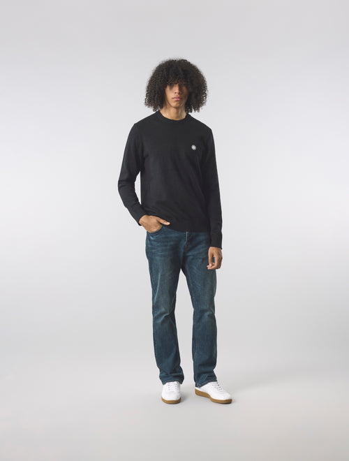 Black Merino Blend Crew