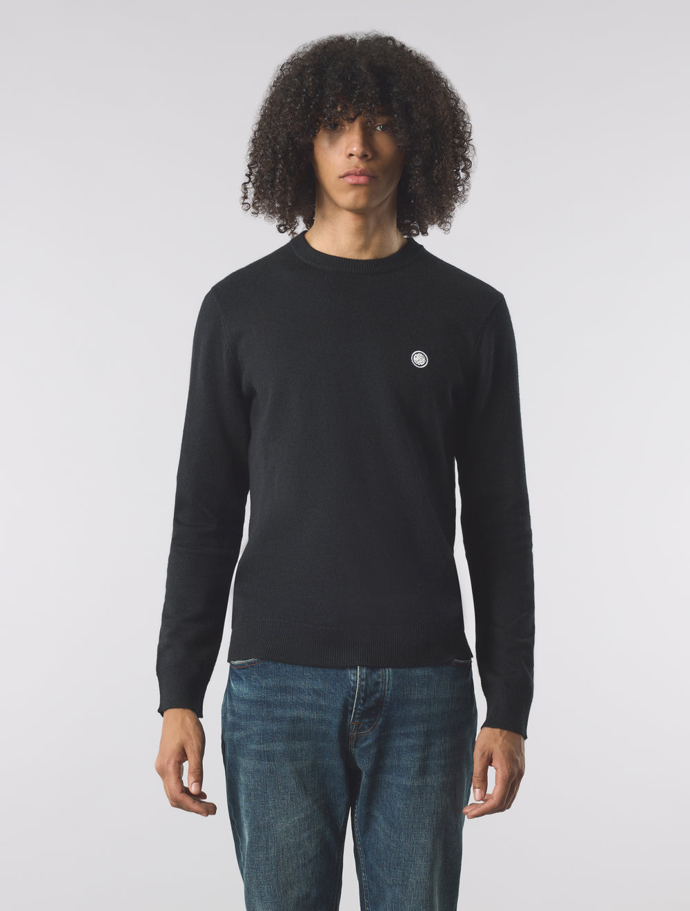 Black Merino Blend Crew