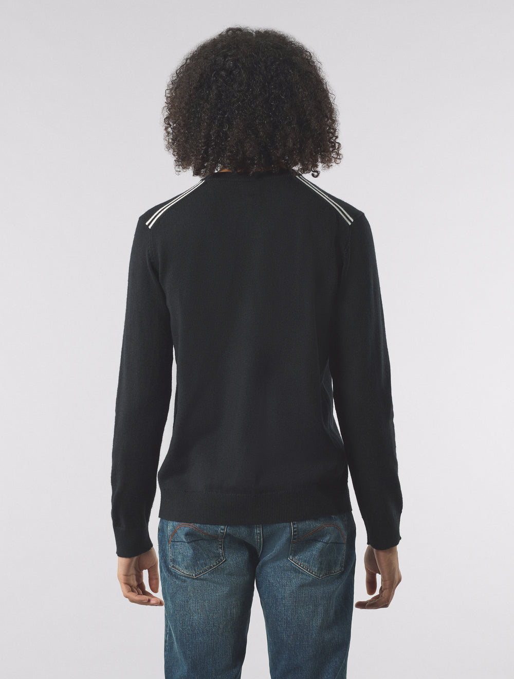 Black Merino Blend Crew