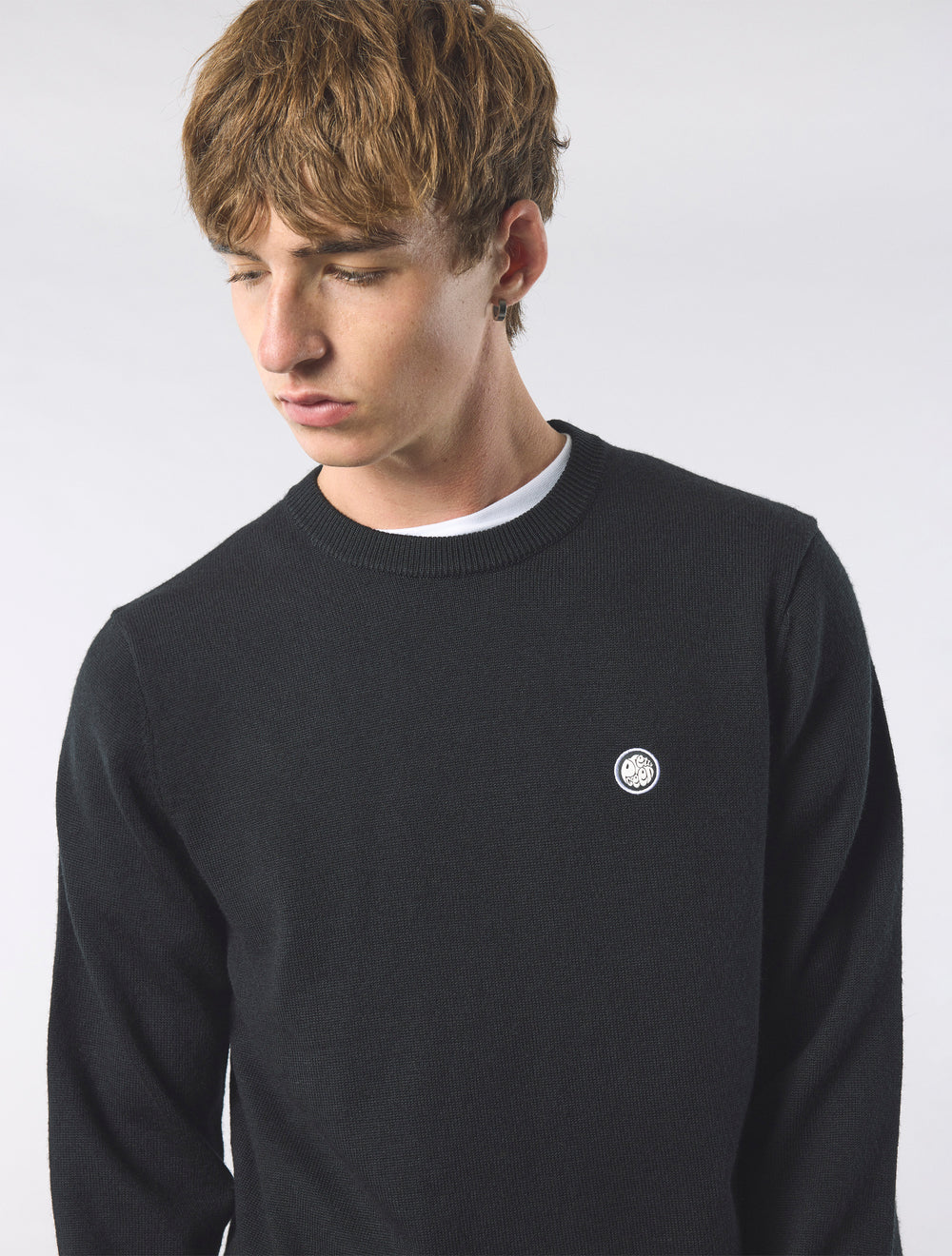 Black Merino Blend Crew