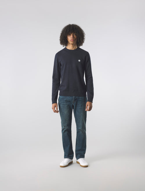 Navy Merino Blend Crew