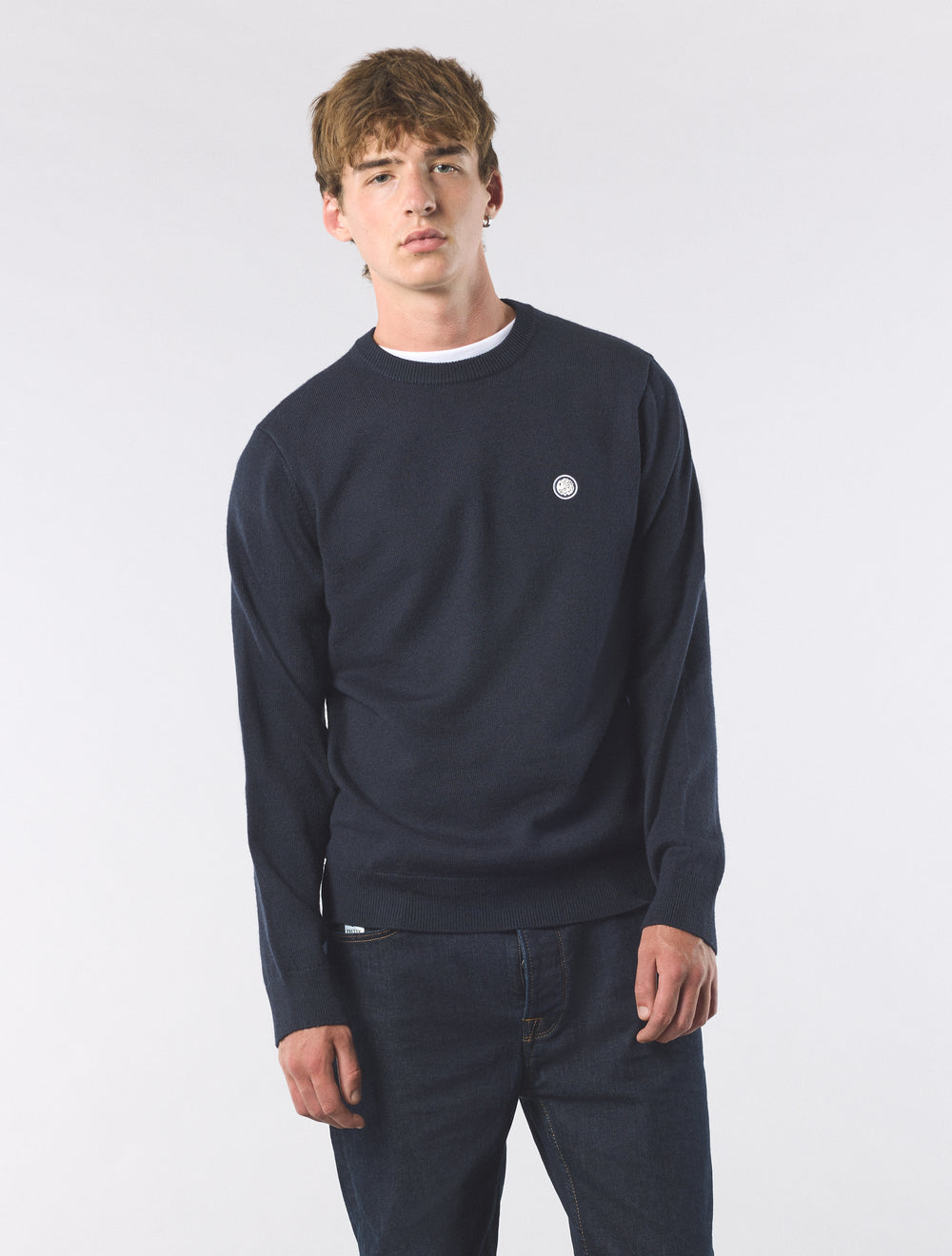 Navy Merino Blend Crew