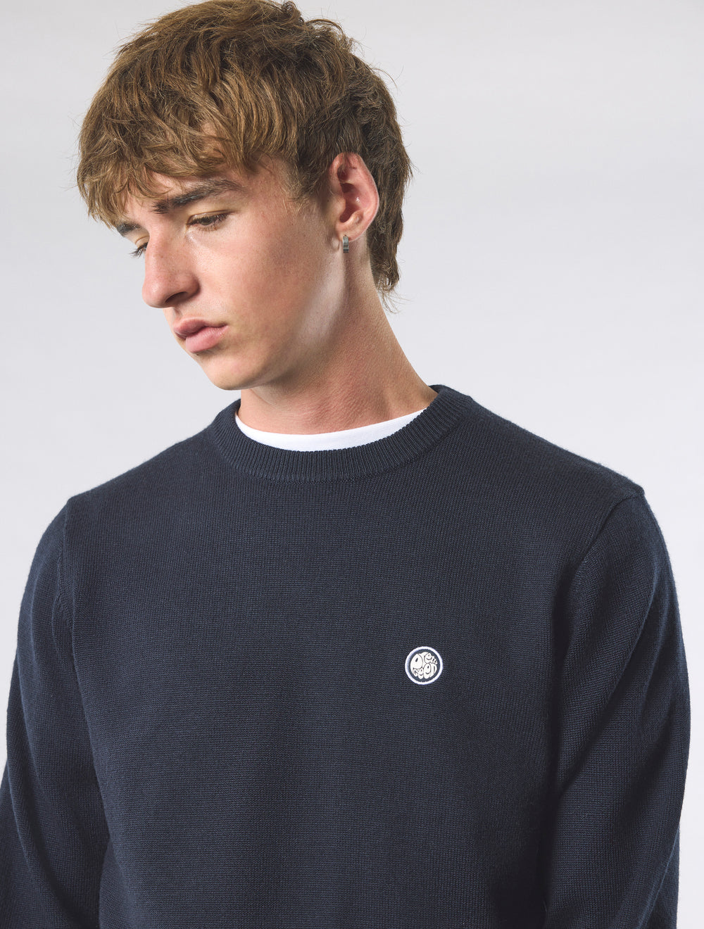Navy Merino Blend Crew
