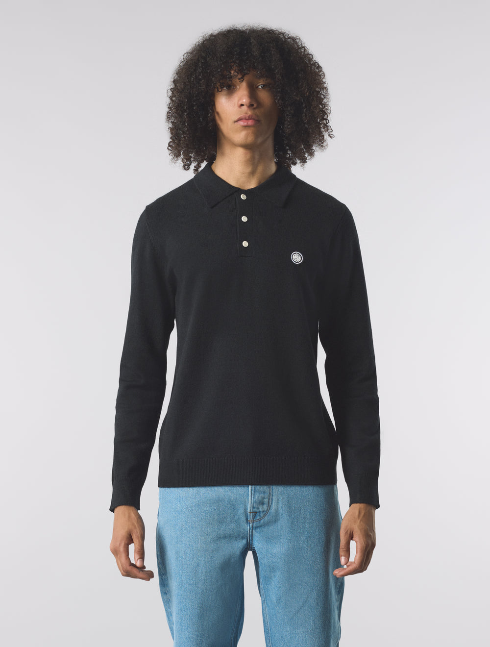 Black Merino Blend Polo