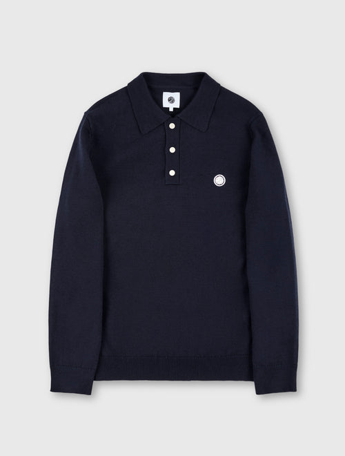 Navy Merino Blend Polo