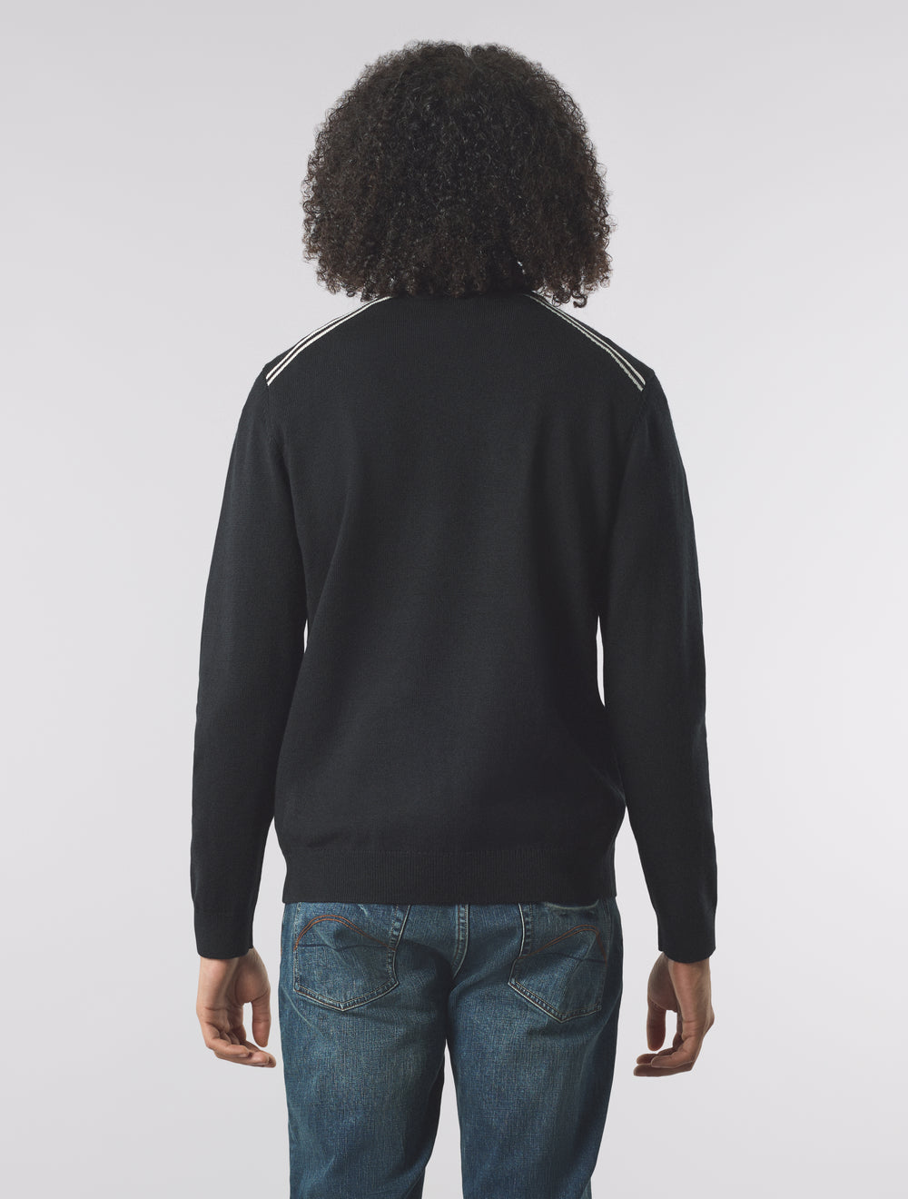 Black Merino Blend 1/4 Zip