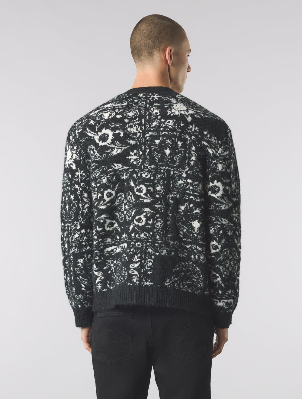 Black Patchwork Paisley Cardigan