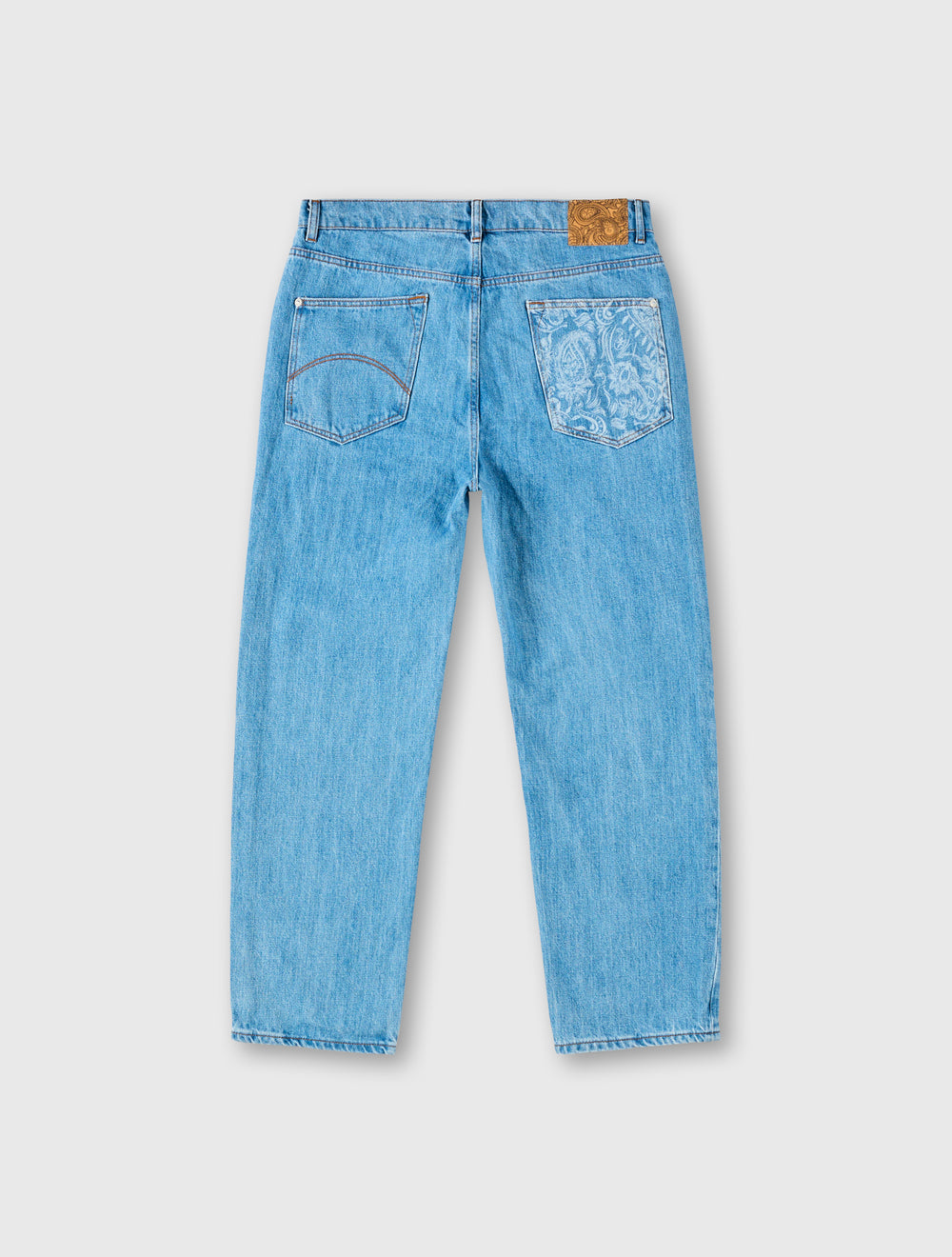 Blue Parthian Laser Etched Paisley Jeans