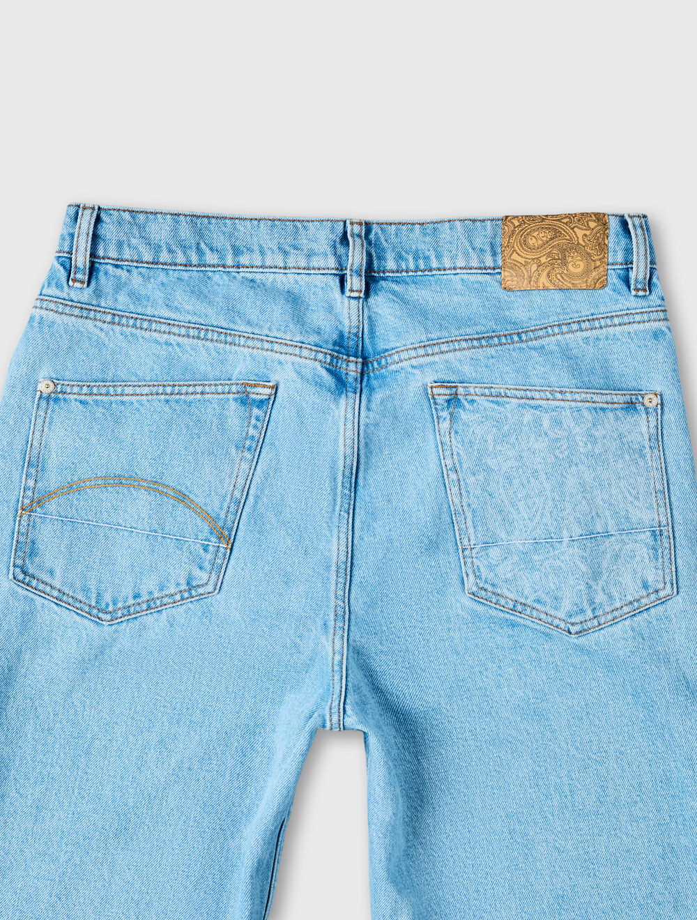 Blue Parthian Laser Etched Paisley Jeans
